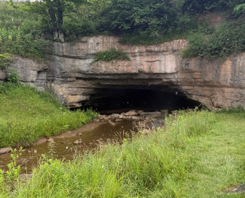 SG 2 Rock formation with green grass and trees