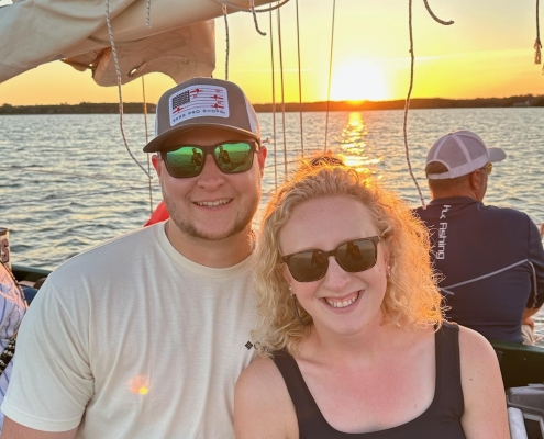 SL 1 Sara Kate and husband on a boat at sunset